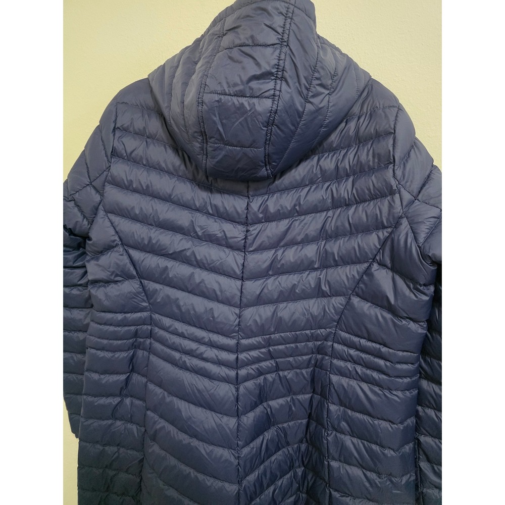 Lands End Womens Navy Blue 800 Fill Power HyperDRY Hooded Down Puffer Coat XL 18 - Picture 5 of 5
